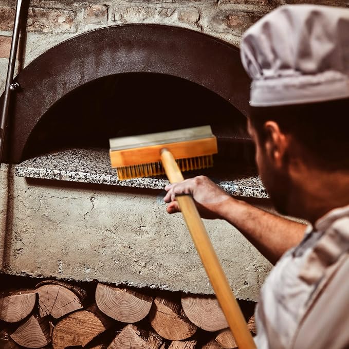 2 Pack 37 Inch Wood Handle Pizza Oven Brush - Image 2
