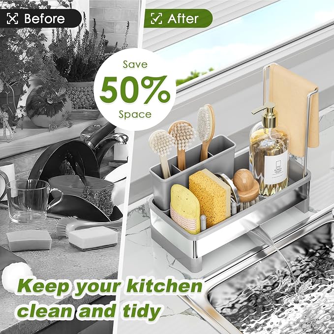 Stainless Steel Sink Caddy, Sponge Holder - Image 8
