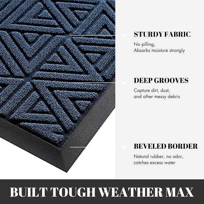 Yimobra Large Door Mat 36x24, All-Weather Waterproof Non-Slip Welcome Matt - Image 2