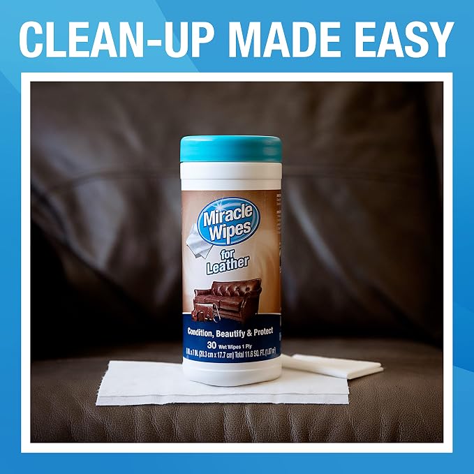 MiracleWipes for Leather Cleaning & Conditioning, Upholstery, and Moisturizes - Image 3