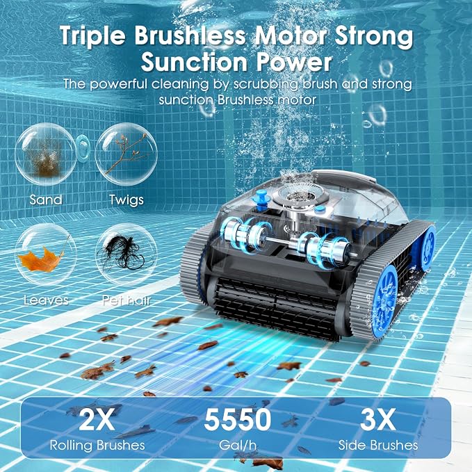 NIXBOT QP5 Robotic Pool Cleaner, Cordless Pool Vacuum - Image 5
