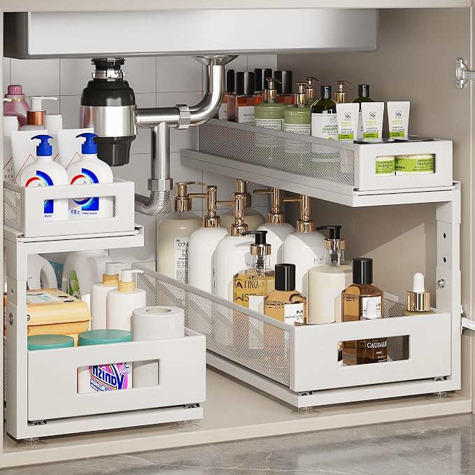 2 Pack 18.5IN-Depth Under Sink Organizer by Corbyles