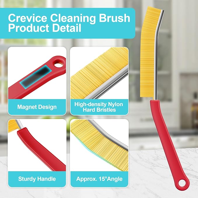 JOYMOOP 4 Pack Crevice Cleaning Brush, House Cleaning Supplies, Magnetic Gap - Image 5