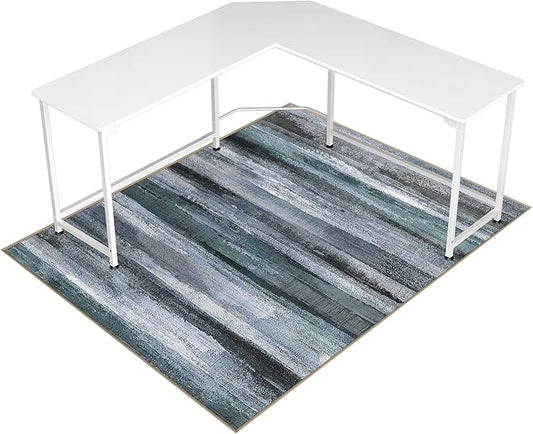 Office Chair Mat for Hardwood Floor&Tile Floor,48"X 60" Heavy Duty Desk Chair Mat for Hard Floors,Under Desk Rug for Rolling Computer Chair,Anti Slip,Low Pile Carpet Floor-Abstract Dark Grey
