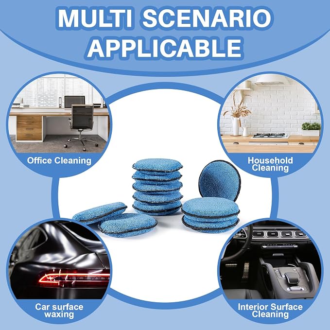 Sukh 12 Pack Microfiber Foam Car Wax Applicator Pad - Image 5
