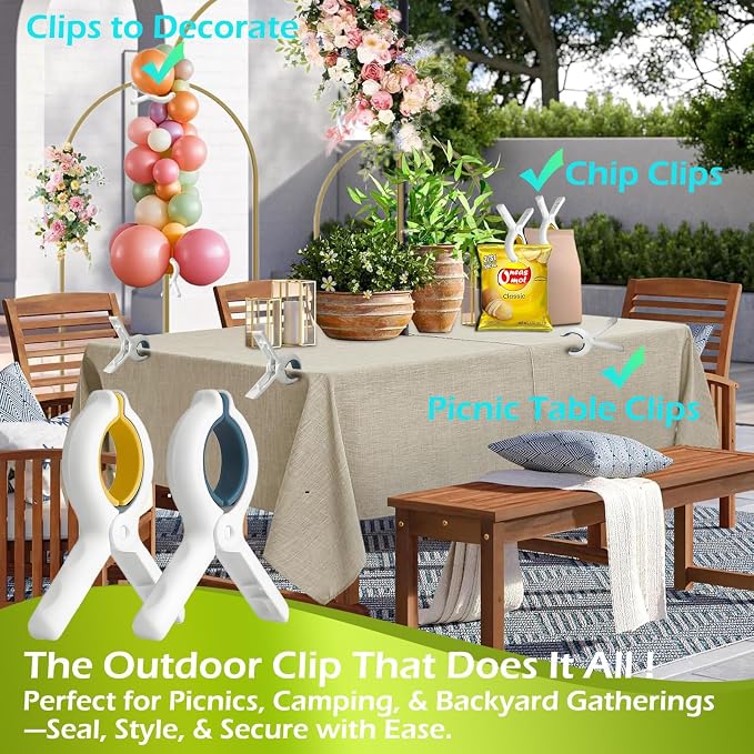 3.7 Inch Towel Clips for Beach Chairs 6 Pack, Beach Towel Clips Great Hold - Image 2