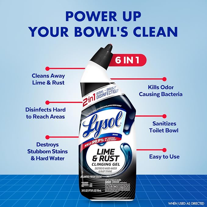 Lysol Lime & Rust Toilet Bowl Cleaner Liquid, - Image 2