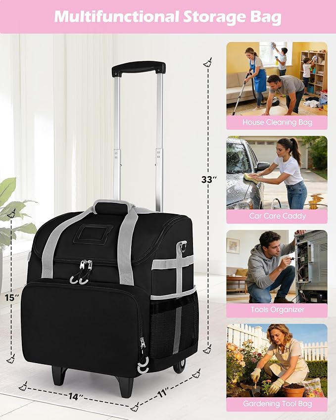 Large Rolling Cleaning Caddy Bag - Image 6