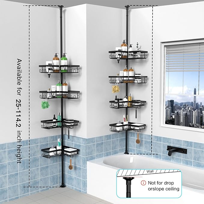 KEGII Corner Shower Caddy Tension Pole - Image 7