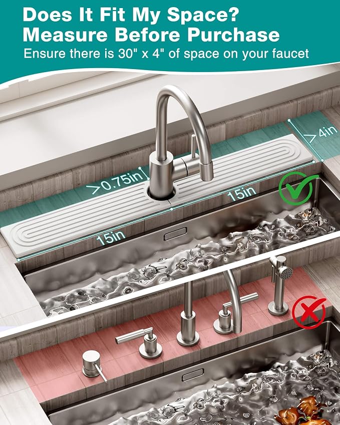 Stone Faucet Mat for Kitchen Sink, Diatomite Sink Protectors - Image 4