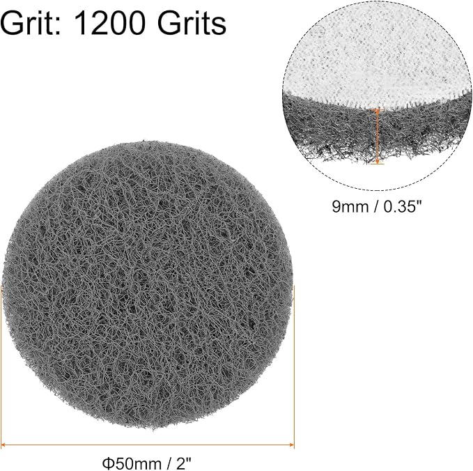 HARFINGTON 12pcs Scrubber Scouring Pads 1200 Grits 3 Inch Drill Power Brush - Image 2