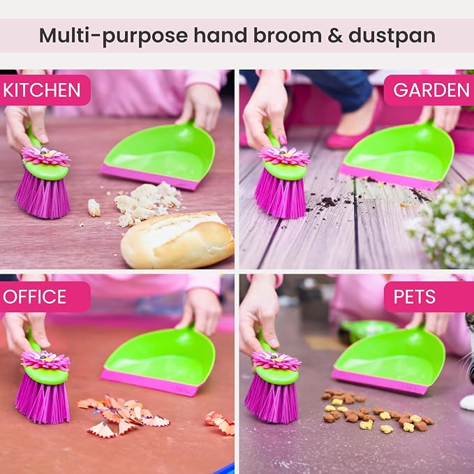 Vigar Flower Power Dust Pan and Brush Handy Set, 12-3/4-Inches - Image 6