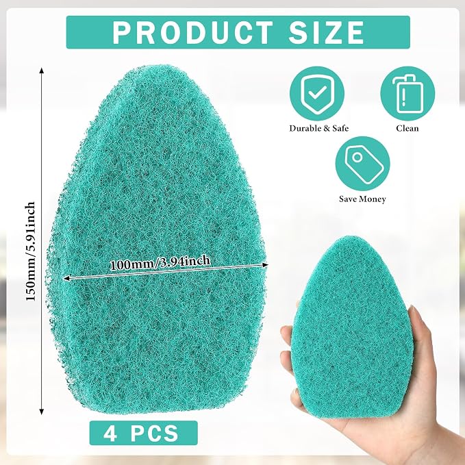 Baderke 4 Pcs Tub Tile Scrubber Cleaning Brush Pads Compatible - Image 2