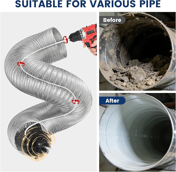 HOKLNUSE Dryer Vent Cleaner Kit Ducts Cleaning Kit - Image 4