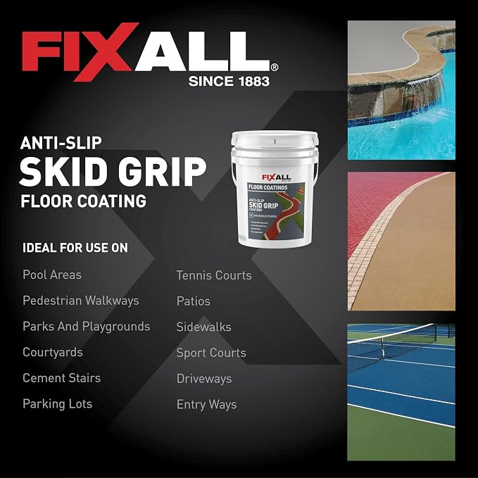 FIXALL Skid Grip Anti-Slip Coating, 5 Gallons, Exceeds ADA Standards, - Image 7