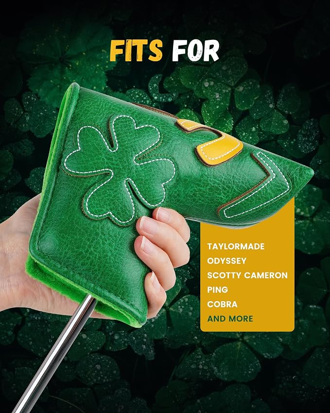 Golf Headcovers Golf Club Head Covers Four Leaf Clover Good Luck Charm - Image 9
