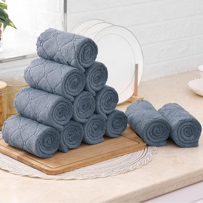 Mordimy 24 Pack Kitchen Towels, Super Soft and Absorbent Dish Towels, Coral - Image 9