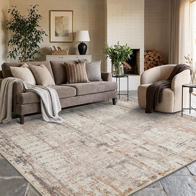 6x9 Washable Area Rug for Living Room, Modern Abstract Large Boho Rugs for by Rugxara