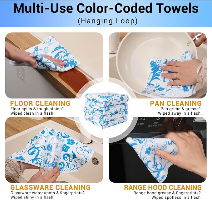 YUA Microfiber Cleaning Cloth 12 Pack, Microfiber Towels Cleaning, Microfiber - Image 7