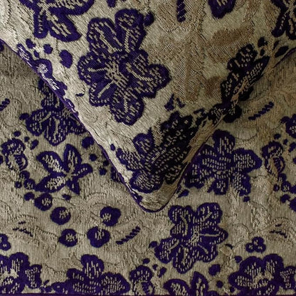 The HomeCentric King/Queen/Twin Purple Designer Full 68"x18" Bed Runner Without Pillow Cover, Floral, Velvet Bed Scarf on Velvet Fabric - Plum Petal