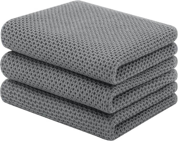 Homaxy 100% Cotton Waffle Weave Kitchen Towels, Quick Drying Cleaning Towels by Homaxy
