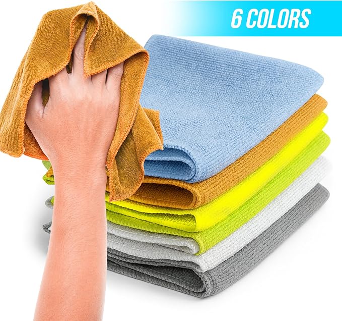 6‑Pack Microfiber Cleaning Cloths – Reusable, Lint‑Free Multi‑Color Towels - Image 4