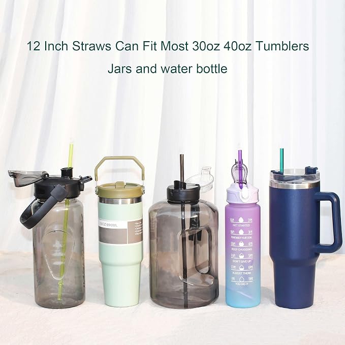 DAKOUFISH 12 Inch Reusable Replacement Plastic Straws - Image 4