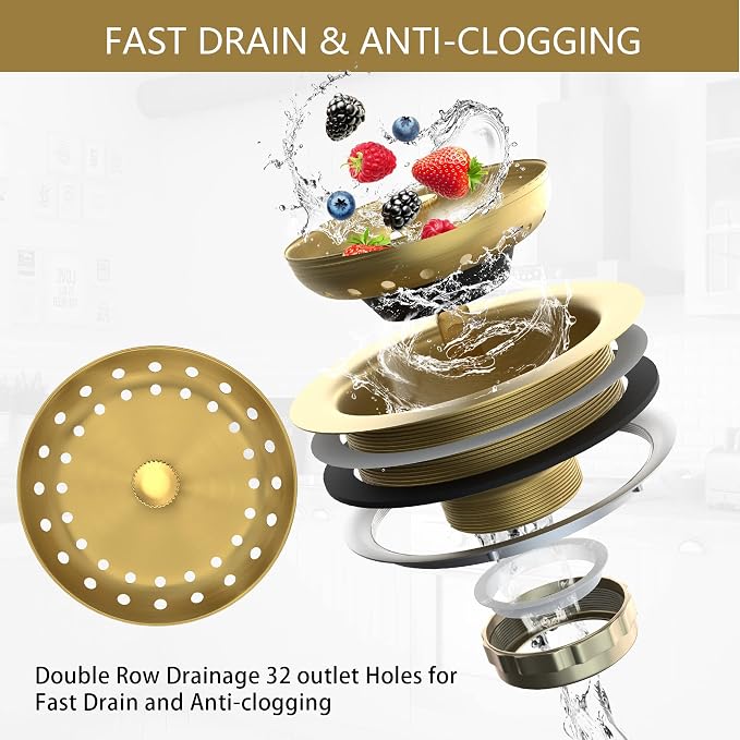 Kitchen Sink Drain Gold Sink Drain Strainer - Image 3