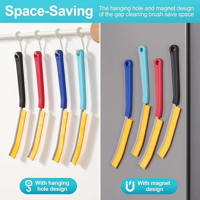JOYMOOP 8 Pack Crevice Cleaning Brush, Hard Bristle Grout Brush, House Cleaning - Image 2