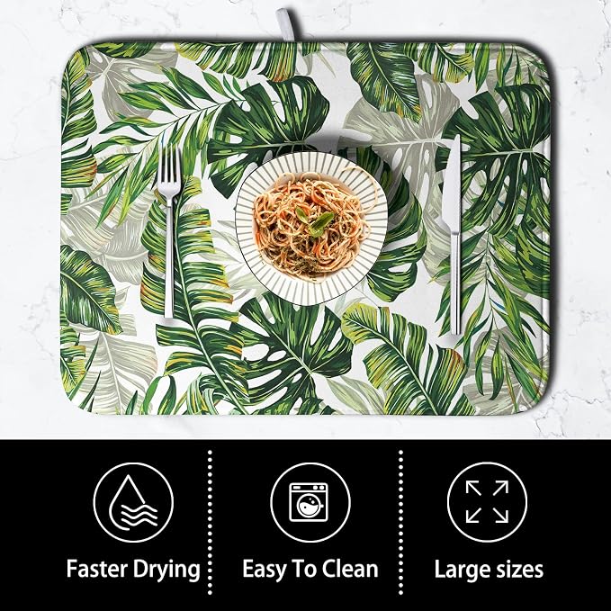 Tropical Palm Leaves Dish Drying Mat - Image 4