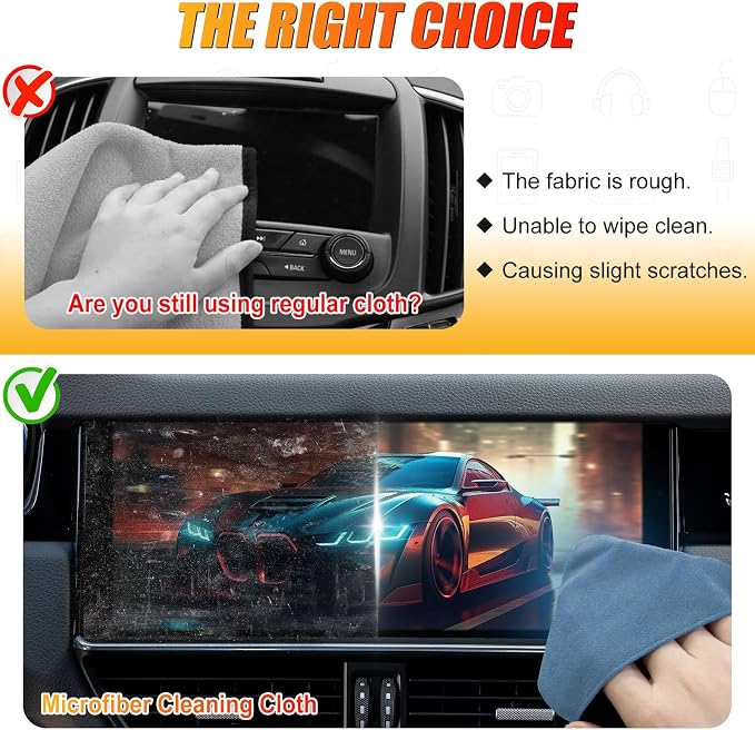SuperKaKa Car Screen Cleaner- Vehicle Touchscreen Microfiber Cleaning Cloth - Image 5
