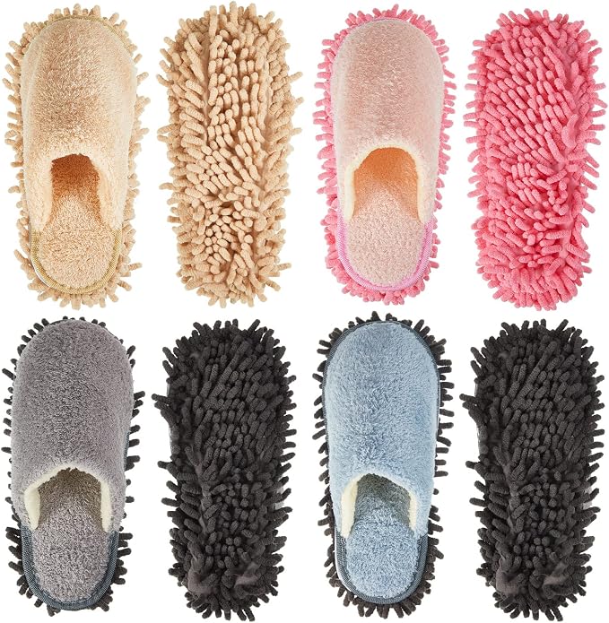 Gerrii 4 Pair Microfiber Cleaning Mop Slippers by Gerrii