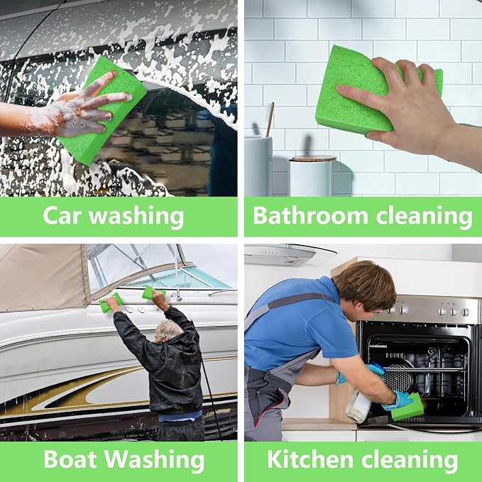 Cleaning and Washing Sponge, 3 Pack Large Extra Thick Heavy Duty Sponge - Image 6