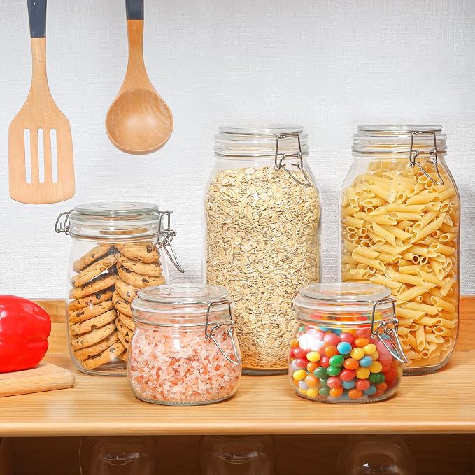 ComSaf Large Glass Jars with Lid 64 oz, Large Mason Jars Set of 3, Glass - Image 7