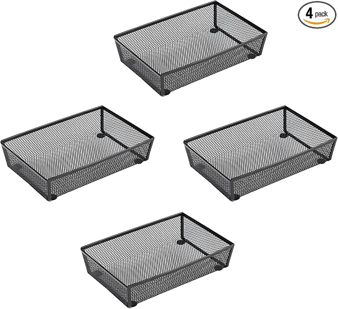 BYCY 4 Pack Silverware Drawer Organizer, Mesh Utensil Organizer by BYCY