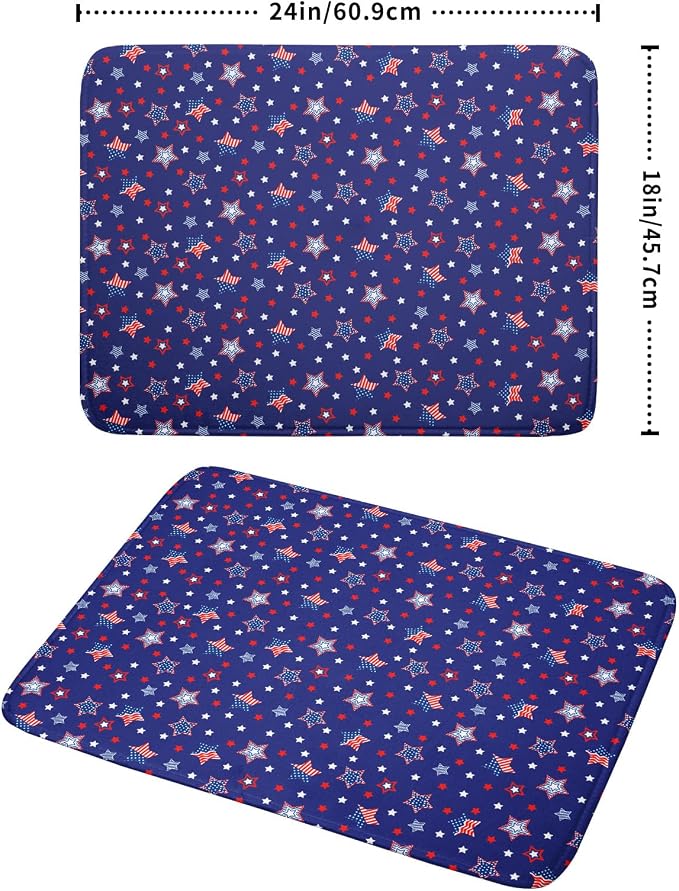 Khope 4th of July Navy Blue Dish Drying Mat - Image 2