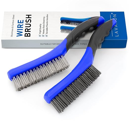 Wire Brush Set-Heavy Duty Stainless & Carbon Steel Bristles by Lavaxon-TheCleaningCompanion