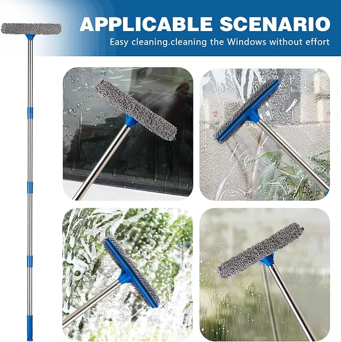 30"-59" Window Squeegee, 2 in 1 Squeegee Window Cleaner - Image 5