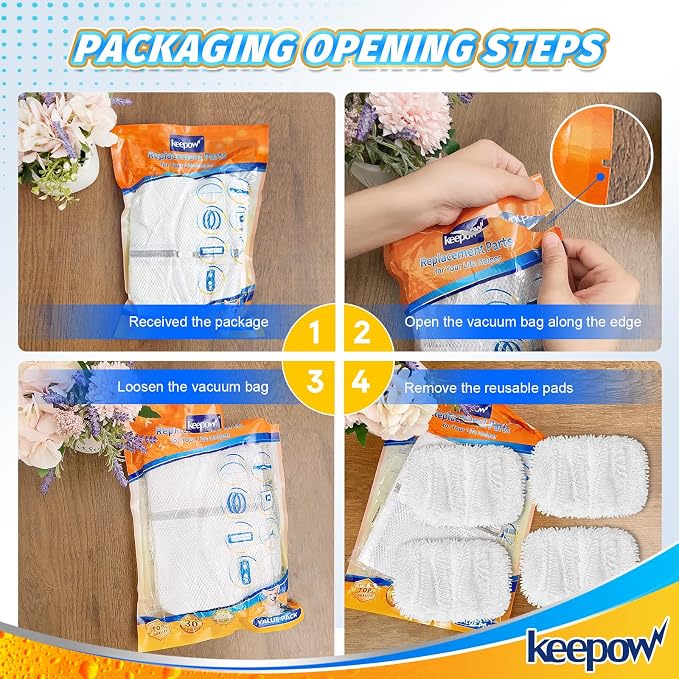 KEEPOW Reusable Microfiber Mop Pads Compatible - Image 9