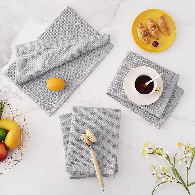 Homaxy 100% Cotton Waffle Weave Kitchen Dish Towels, Ultra Soft Absorbent Quick - Image 7