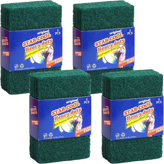 Heavy Duty Scrub Sponge, Scratch Free Home Kitchen Dual-Sided Dishwashing Sponge by MEETSWEET