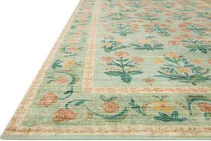 Loloi Rifle Paper Co. Eden Collection EDE-01 Mughal Rose Moss 5'-0" x 7'-6" Area Rug feat. CloudPile™