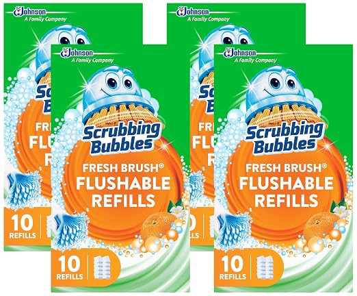 Scrubbing Bubbles Flushable Toilet Wand Refills, Fresh Brush Toilet Cleaner by ScrubbingBubbles
