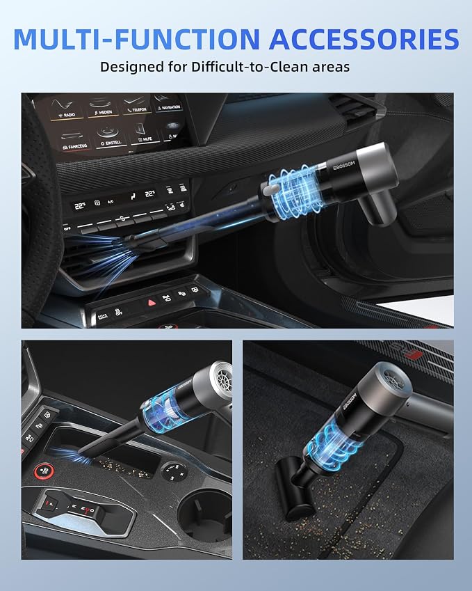 Mini Car Vacuum with 17000Pa High Power Suction, Portable Handheld Vacuum Blow - Image 3