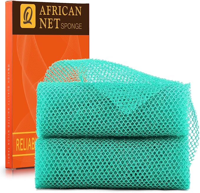 UJFQBH 2 Pieces African Bath Sponge African Net Long Net Bath Sponge by BuyNow