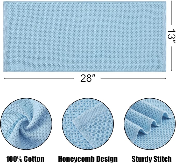 Kitinjoy 100% Cotton Waffle Weave Kitchen Hand Towels - Image 2