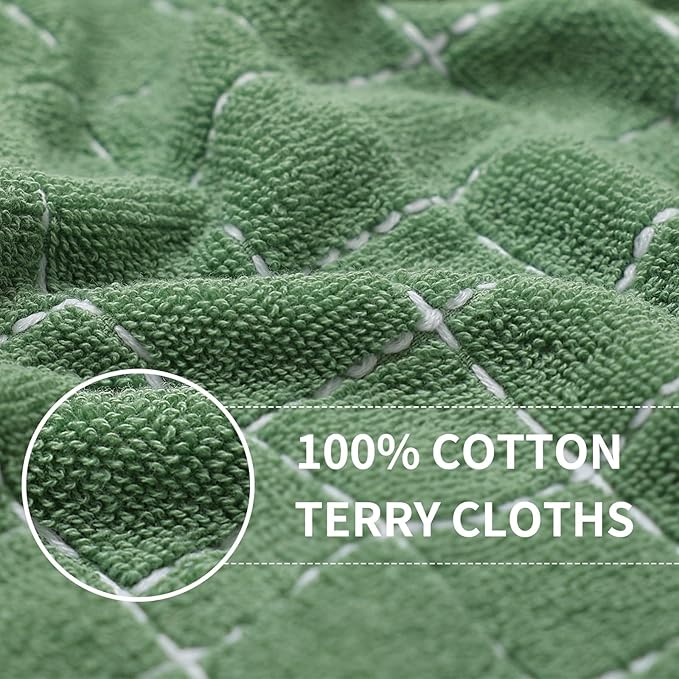Homaxy 100% Cotton Terry Kitchen Towels, Checkered Designed, Soft and Super - Image 2