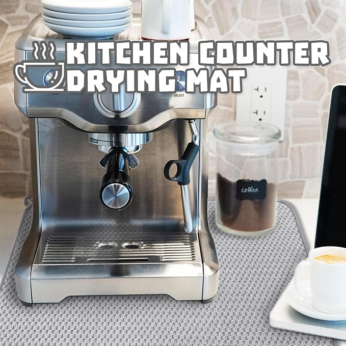 2Pcs XXL Dish Drying Mat, Absorbent Microfiber Dish Drainer Mats, Kitchen - Image 6