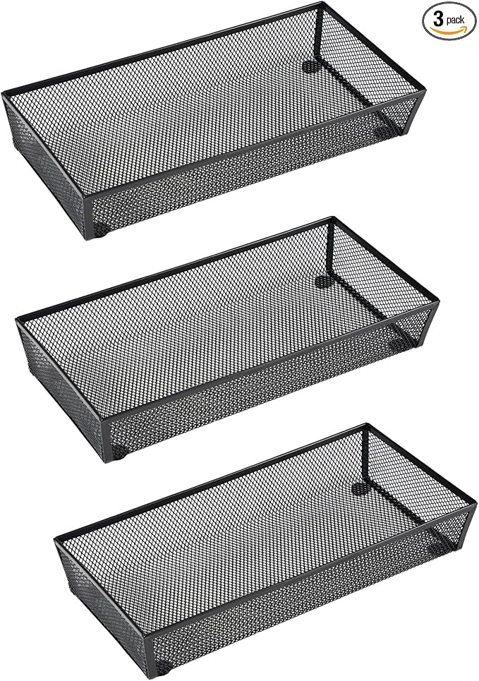 BYCY 3 Pack Mesh Flatware Drawer Organizer by BYCY