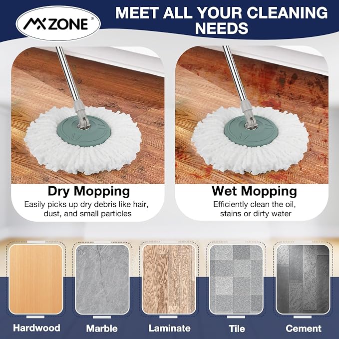 Spin Mop Replacement Head for Hurricane 360° Spin Mop Systems, Microfiber Spin - Image 8